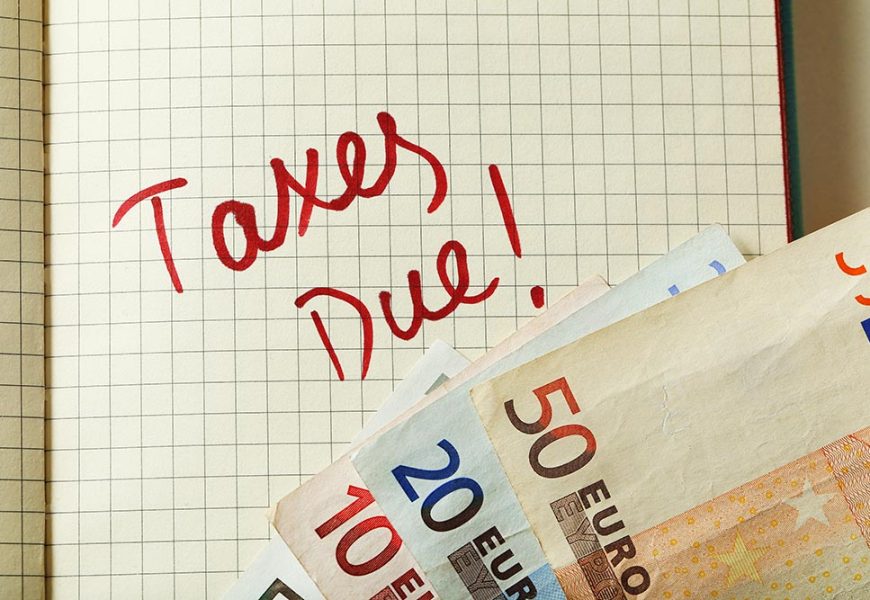 taxes due written planner close up